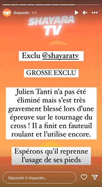 Julien Tanti blessé sur le tournage du cross : le chef des Marseillais est remplacé par Maeva Ghennam