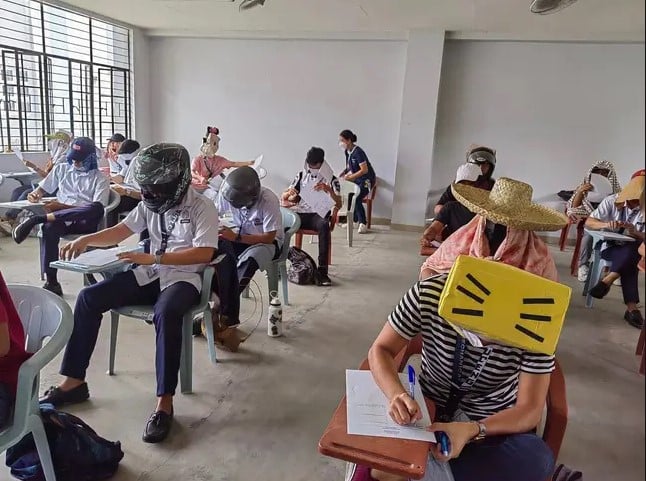 Une professeure demande à ses élèves de fabriquer des chapeaux anti-triche et ils n'ont pas manqué d'humour !