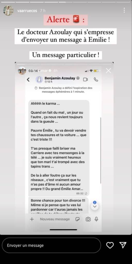 Emilie Amar : suite aux propos de Benjamin Azoulay, la jeune femme publie des photos compromettantes