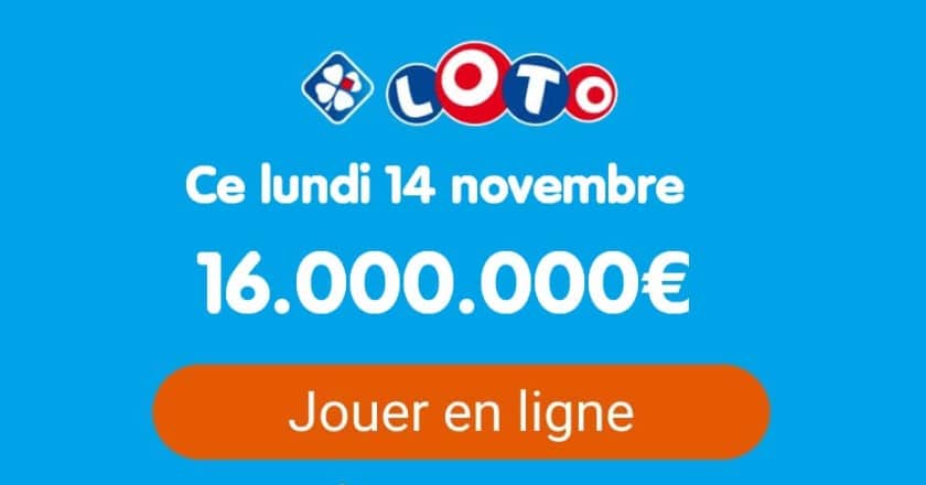 Loto du lundi 14 novembre 2022 : 16 millions d'euros &agrave; remporter pour le tirage de ce soir !