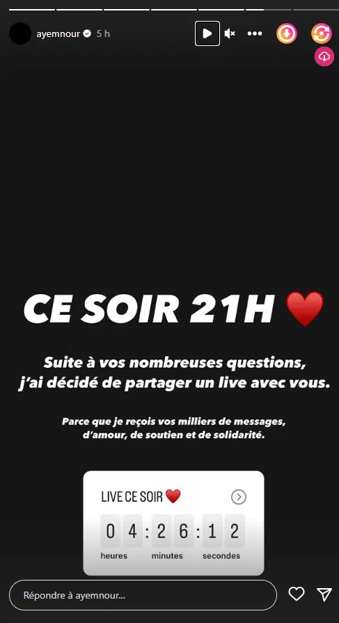 Ayem Nour s'exprime dans un live Instagram : « Je ne partirai pas sans mon fils ! »