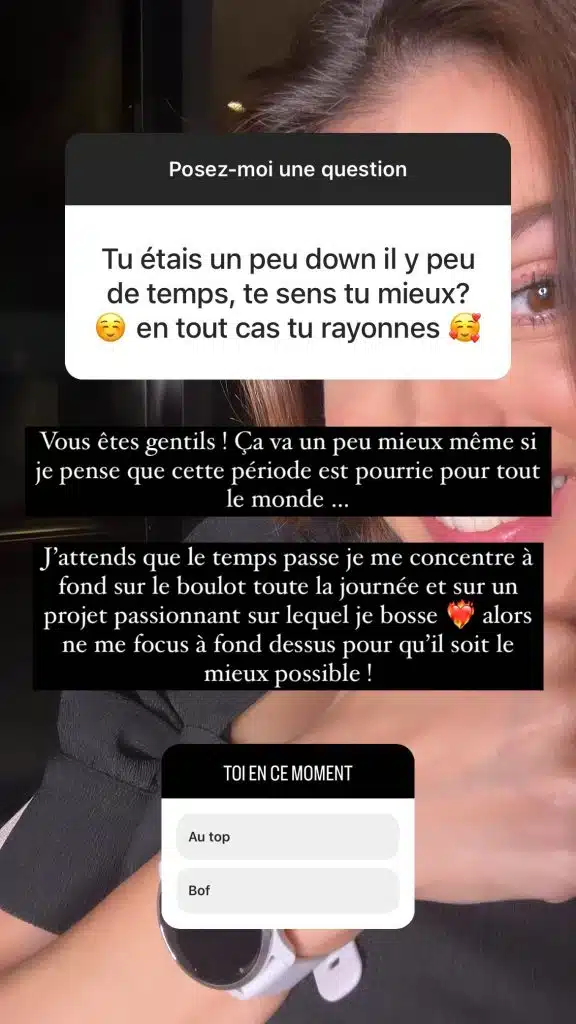 Iris Mittenaere donne des nouvelles.