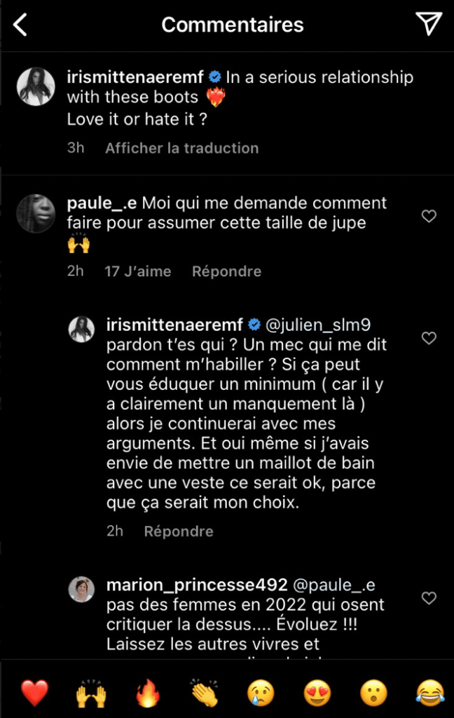 Iris Mittenaere réagit aux commentaires sexites.