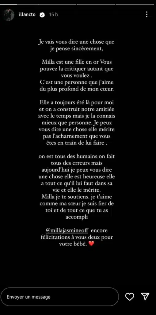 "Je t'aime, je suis fière de toi" : La sublime déclaration d'Illan Castronovo à Milla Jasmine