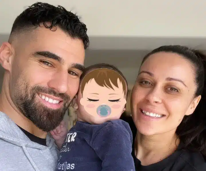 Jonathan Matijas et Shanna Kress célèbrent le troisième mois de naissance de leur fils Loüka