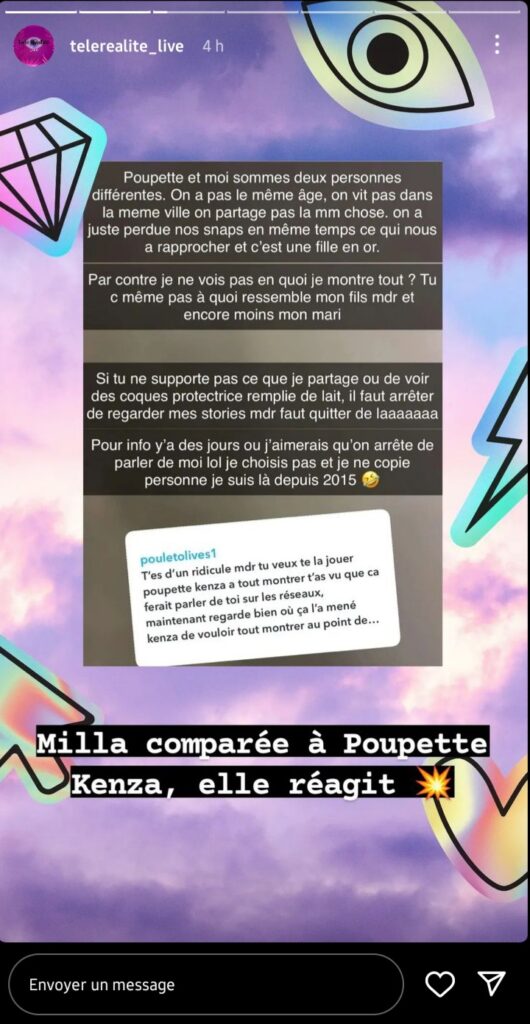 Milla Jasmine : Comparée à Poupette Kenza, la jeune maman réagit et c'est violent