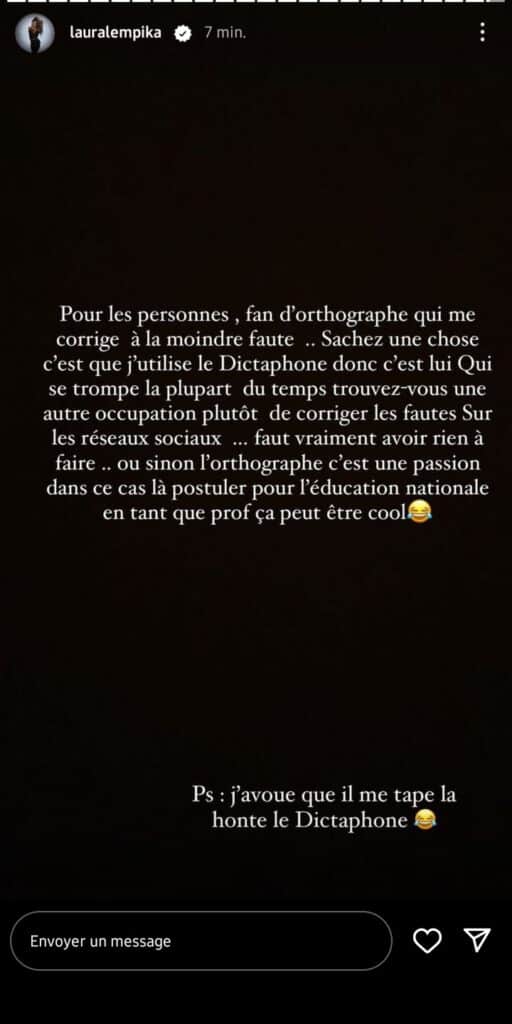 "Trouvez-vous une occupation" : Laura Lempika réplique aux critiques sur ses fautes d'orthographes
