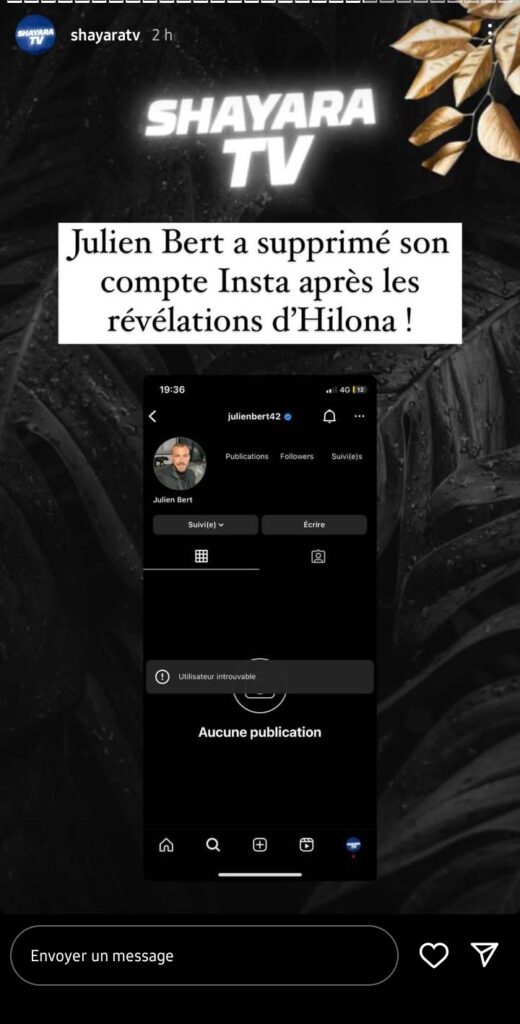 Julien Bert introuvable sur les réseaux après les sombres révélations d'Hilona Gos