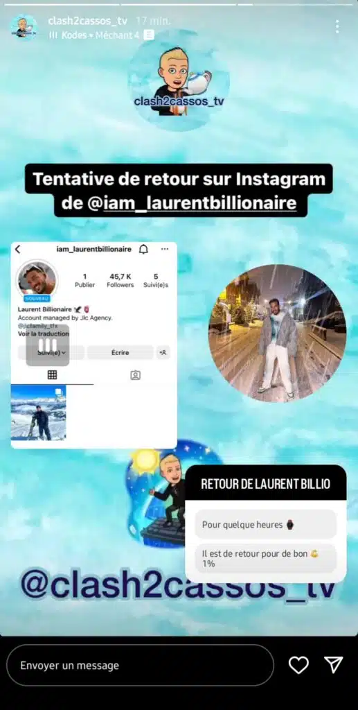 Laurent Correia enfin de retour sur Instagram ?