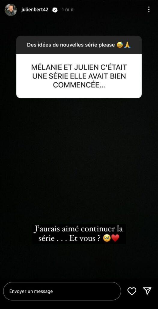 Julien Bert séparé de Mélanie Dedigama et au du trou, "J'aurais aimé continuer"