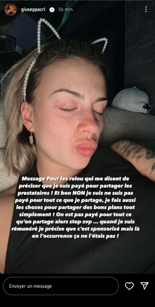 Giuseppa : Accusée d'être payer pour partager des prestataires, elle réagit