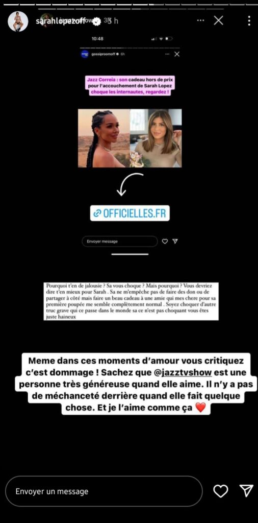 Sarah Lopez défend Jazz Correia face aux critiques des internautes