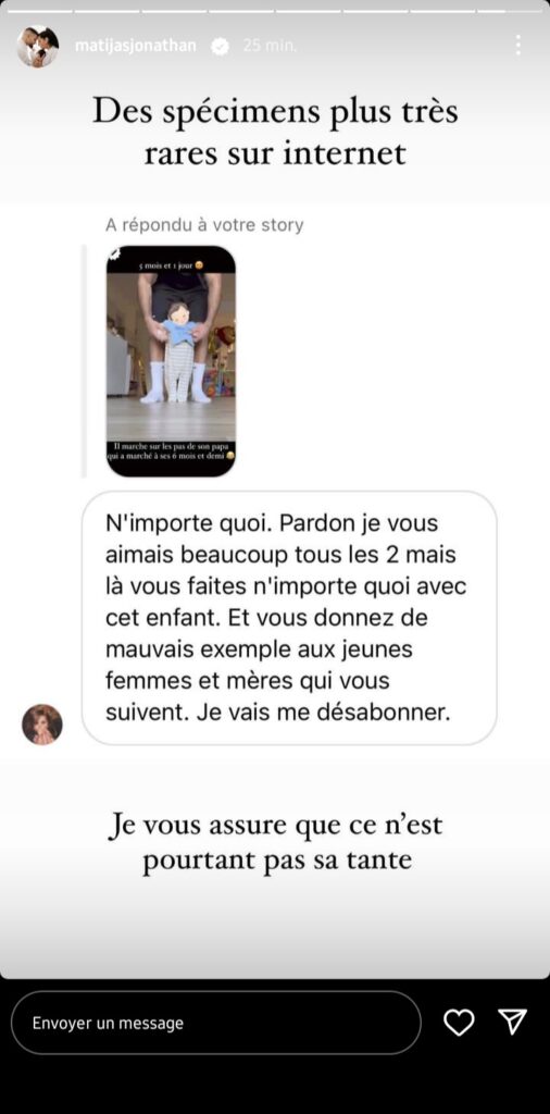Jonathan Matijas s'emporte contre les parents parfaits d'Instagram, "Vous êtes malade ou quoi ?"