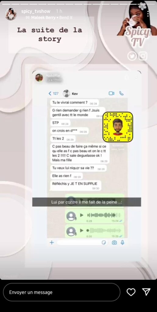 Kevin Guedj supplie Nabilflixx de ne plus dévoiler de vidéos compromettantes sur Carla Moreau