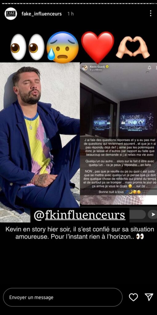 Kevin Guedj séparé de Carla Moreau lève le voile sur sa situation amoureuse