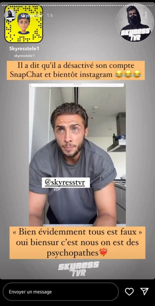 Dylan Thiry banni de Snapchat : La raison de son break sur les réseaux dévoilée