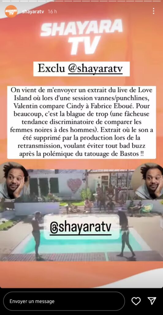 Valentin (Love Island) accusé de racisme envers Cindy