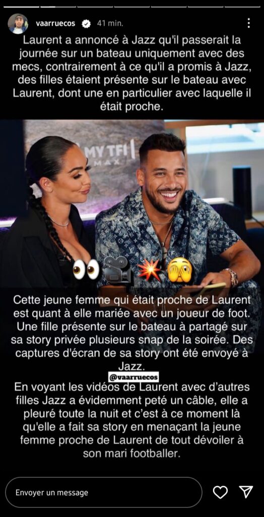 Jazz Correia trompée par son compagnon Laurent lors d’une virée bateau ?