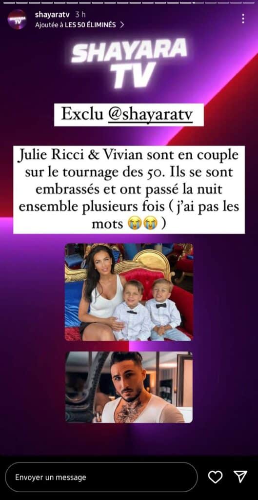 Julie Ricci et Vivian Grimigni seraient en couple sur le tournage des Cinquante !