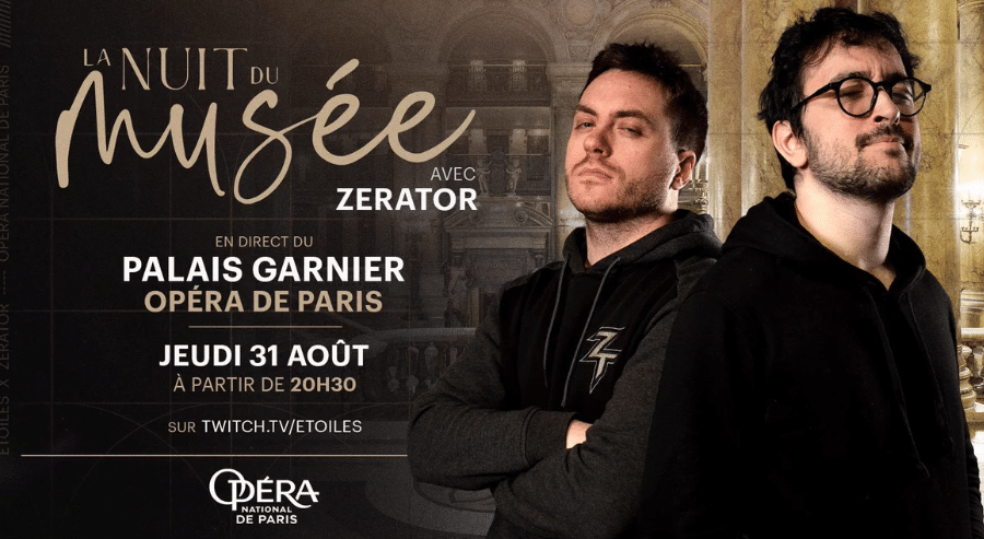 Etoiles et Zerator : Les streameurs Twitch en tête d'affiche du retour de La Nuit du Musée à l'Opéra de Paris
