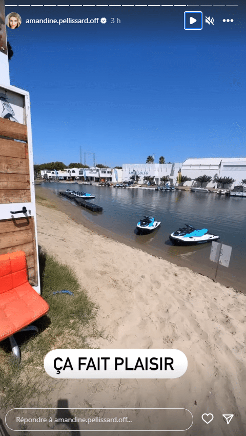 Amandine Pellissard : Elle avoue un grand état de fatigue et part faire du jet ski au Cap d'Agde