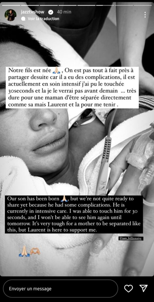 Jazz Correia : Son quatrième enfant est né avec "des complications"