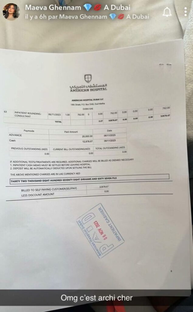 “C’est archi cher” : Maeva Ghennam dévoile la somme faramineuse de son hospitalisation