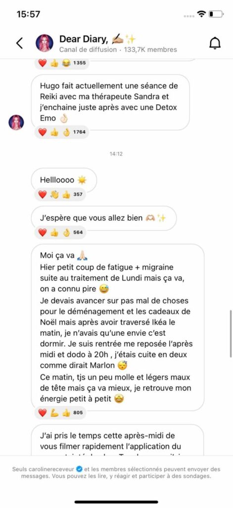 “Coup de fatigue et migraine” : Caroline Receveur donne de ses nouvelles en plein traitement contre le cancer