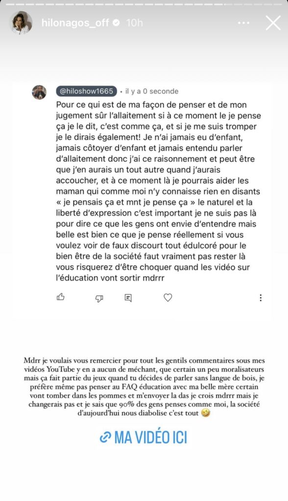 Hilona Gos : Son opinion concernant l’allaitement fait jaser, elle réagit cash