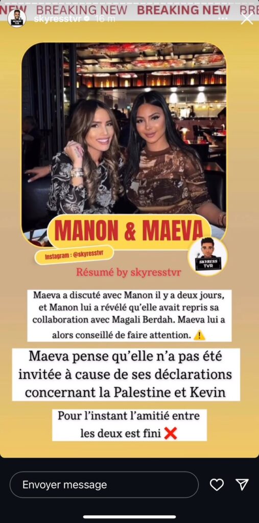Maeva Ghennam “unfollow” Manon Tanti sur Instagram après une grosse embrouille