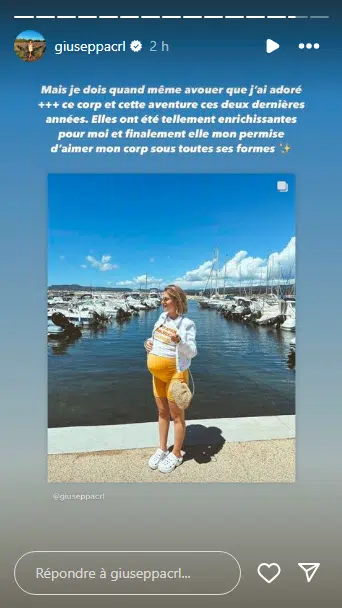 Giuseppa complexée par sa silhouette de maman, “Mon corps disparu…